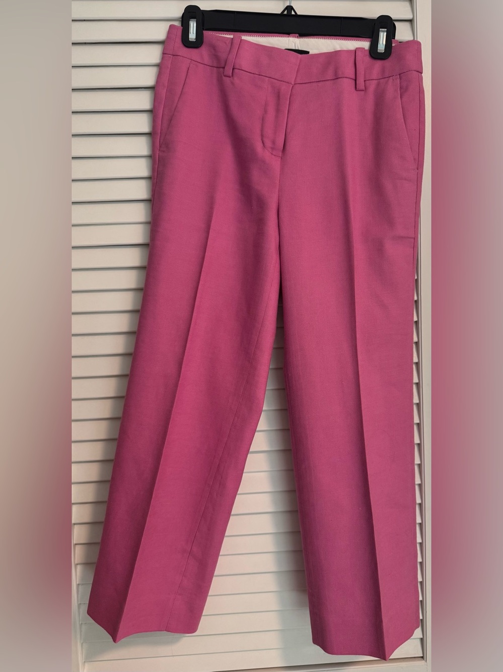 J. Crew Raspberry-Pink Linen Cropped Pants